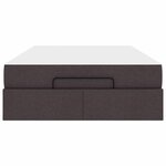 vidaXL Cadre de lit avec matelas Marron foncé 120 x 190 cm tissu