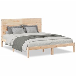 vidaXL Cadre de lit extra long sans matelas 160x210 cm bois massif