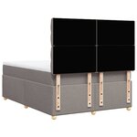 vidaXL Sommier à lattes de lit avec matelas Taupe 140x200 cm Tissu