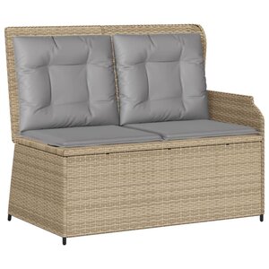 vidaXL Banc inclinable de jardin avec coussins beige résine tressée