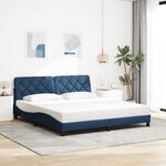 vidaXL Cadre de lit avec LED sans matelas bleu 180x200 cm tissu