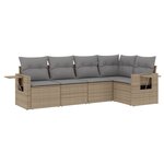 vidaXL Salon de jardin avec coussins 5 Pièces beige résine tressée