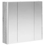 vidaXL Armoire Miroir de Salle de Bain Gris Sonoma