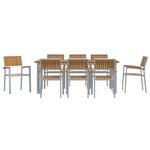 vidaXL Ensemble de salle à manger pour jardin 9 Pièces Gris et marron