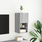vidaXL Meuble TV avec lumières LED sonoma gris 30 5x30x60 cm