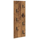 vidaXL Porte-manteau mural Montage mural Bois ancien 30 x 1.5 x 80 cm