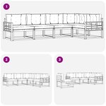vidaXL Ensemble de canapés d'extérieur 4 pc Blanc et anthracite