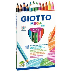 Étui de 12 crayons de couleur triangulaires GIOTTTO MEGA TRI
