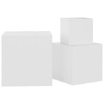 vidaXL Tables d'appoint 3 Pièces Blanc Bois d’ingénierie