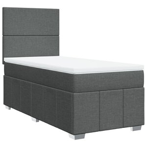 vidaXL Sommier à lattes de lit et matelas Gris foncé 90x190 cm Tissu