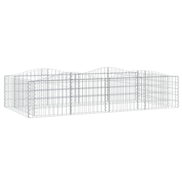 vidaXL Lit surélevé à gabions arqué 200x100x50 cm Fer galvanisé