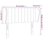 vidaXL Tête de lit avec oreilles Crème 93x23x78/88 cm Tissu