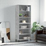 vidaXL Buffet gris béton 69 5x32 5x180 cm bois d'ingénierie