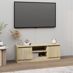 vidaXL Meuble TV avec porte Chêne sonoma 102x30x36 cm