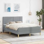 vidaXL Cadre de lit Gris clair 140 x 190 cm Polyester