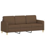 vidaXL Ensemble de canapés 3 Pièces avec coussins Marron Tissu