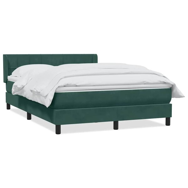 vidaXL Sommier à lattes de lit et matelas vert foncé 140x210cm velours