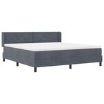 vidaXL Lit à ressorts avec tête de lit Gris foncé 200 x 180 cm Velours