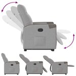 vidaXL Fauteuil inclinable gris nuage tissu