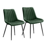 Lot de 2 chaise salle à manger chaise cuisine supportant jusqu’à 120 kg pied en acier dossier ergonomique pour salle à manger cuisine vert 12_0006191