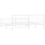 vidaXL Cadre de lit métal sans matelas et pied de lit blanc 200x200 cm