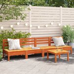 vidaXL Canapés de jardin sans accoudoirs 4 Pièces cire marron bois massif