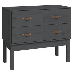 vidaXL Armoire console Gris 90x40x78 cm Bois de pin solide