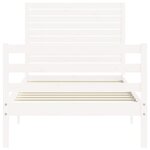 vidaXL Cadre de lit sans matelas blanc bois massif