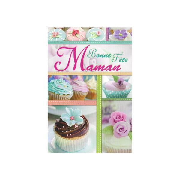Carte de voeux - bonne fête maman - modèle : cupcake ii