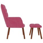 vidaXL Chaise de relaxation avec tabouret Bordeaux Velours