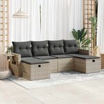 vidaXL Salon de jardin 6 Pièces avec coussins gris clair résine tressée