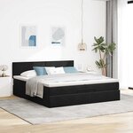 VidaXL Cadre de lit ottoman avec matelas noir 200x200 cm velours