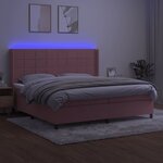 vidaXL Sommier à lattes de lit matelas et LED Rose 200x200 cm Velours