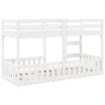 vidaXL Lit superposé Blanc 90x200 cm Bois de pin massif
