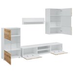 vidaXL Meubles TV et lumière LED 5 Pièces chêne artisanal bois ingénierie