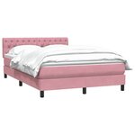 vidaXL Sommier à lattes de lit avec matelas rose 140x210 cm velours