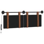 vidaXL Tête de lit suspendue Avec lumière LED Gris foncé PU antique