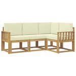 vidaXL Ensemble de canapés d'extérieur 4 pc Blanc et crème
