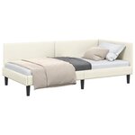 vidaXL Cadre de lit d'angle Crème 100 x 200 cm Velours