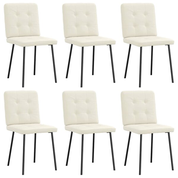 vidaXL Chaises à manger lot de 6 crème velours