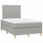 vidaXL Sommier à lattes de lit matelas LED gris clair 120x190 cm tissu