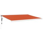 vidaXL Auvent rétractable orange et marron 4 5x3 m tissu et aluminium