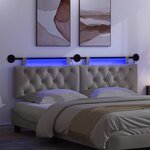 vidaXL Tête de lit suspendue Gris clair Velours