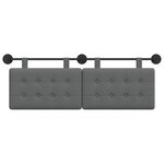 vidaXL Tête de lit suspendue Gris foncé Tissu