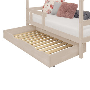 Tiroir de lit 120 x 180 avec sommier BUDDY - beige