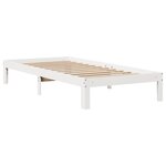 vidaXL Cadre de lit avec tête de lit sans matelas blanc 75x190 cm