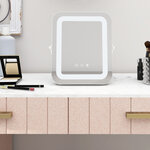 Miroir maquillage carré 25x30cm lumière led réglable écran tactile rotation à 360° fonction mémoire support en métal 20_0005048