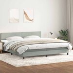vidaXL Sommier à lattes de lit et matelas et LED gris clair 180x210cm velours