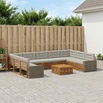 vidaXL Ensemble de canapés d'extérieur 10 pc Naturel et gris clair