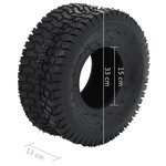 vidaXL Pneu de brouette et chambre à air 4Pièces 15x6.00-6 4PR Caoutchouc